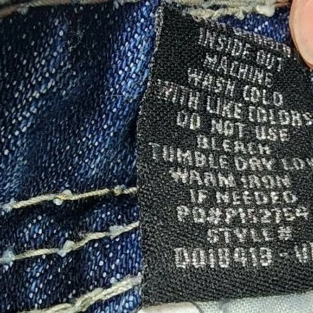 Almost Famous‎ Skinny Jeans Blue Womens Size 9 Thick Stitch Rhinestone Wing Y2K